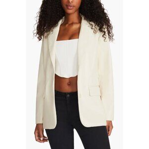 NEW Steve Madden Faux Leather Boyfriend Jacket (Bone) - Size Large